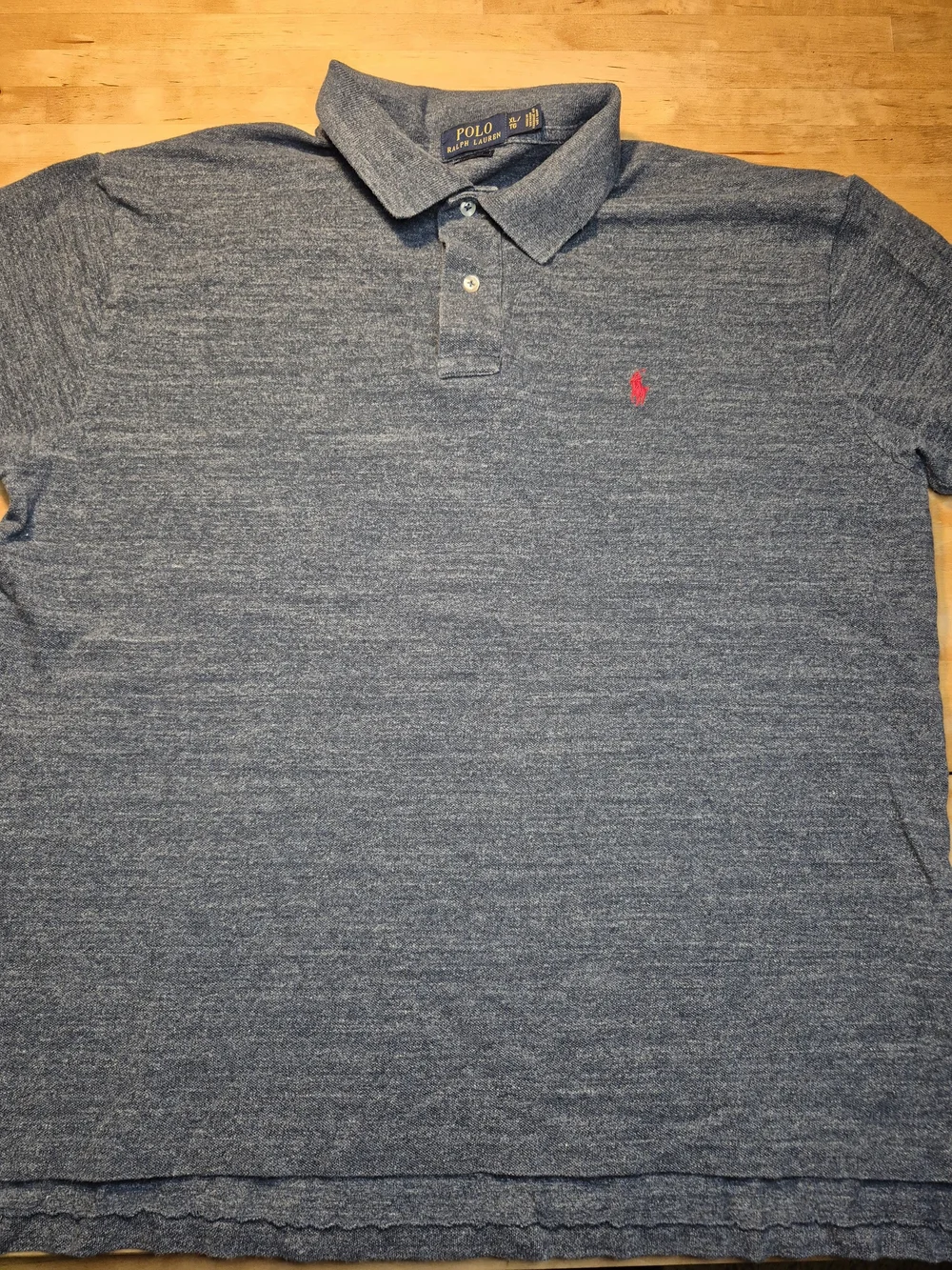 Ralph Lauren Men's Heather Blue Polo with Red Pony 4167